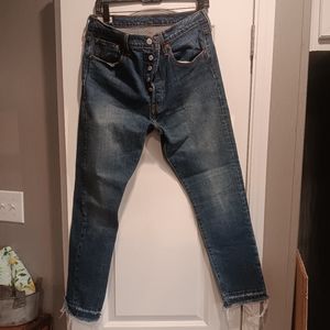 Levi's 501 women's skinny high waistline  distressed hem